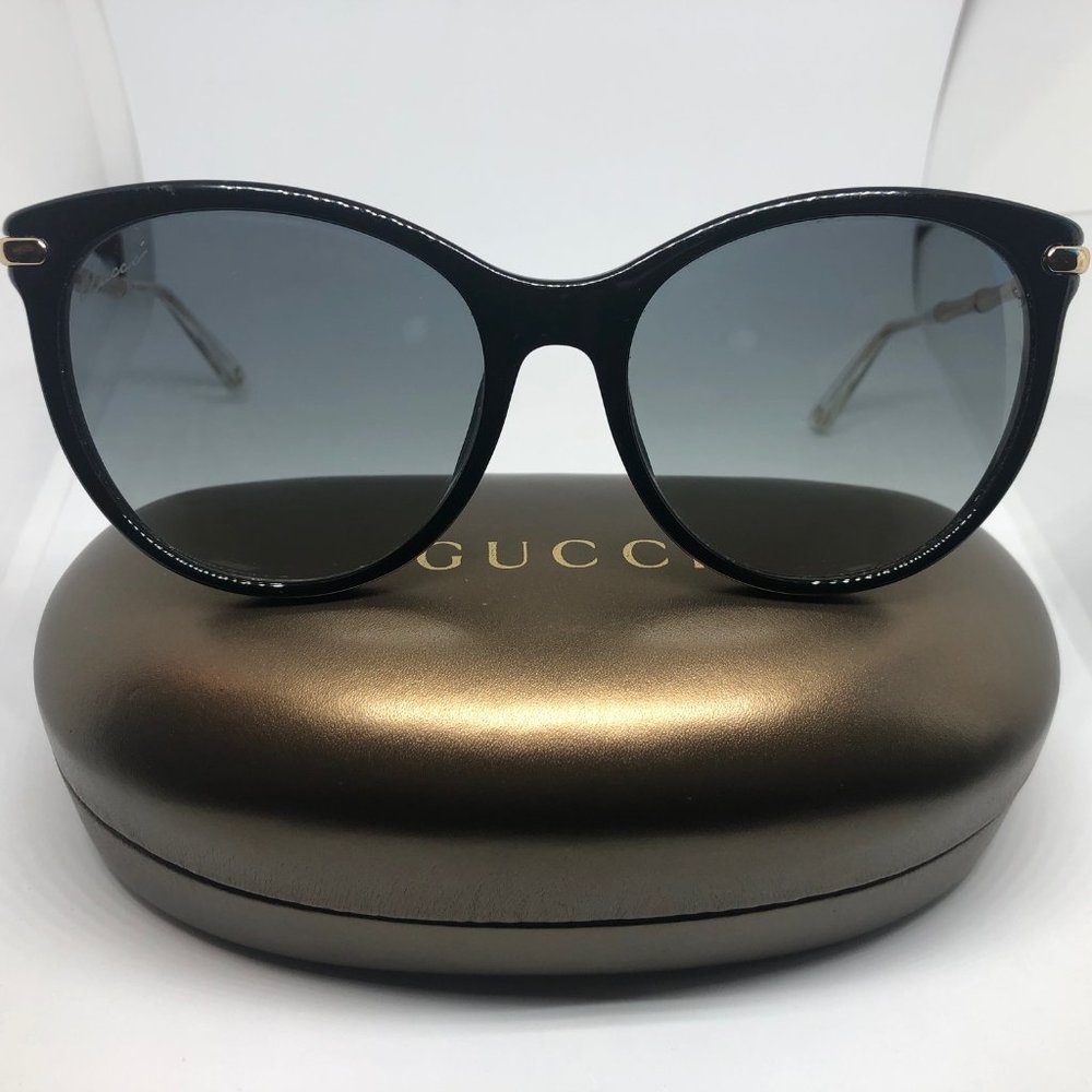 GUCCI GG3771/S Black w Gold Bamboo-Bio Based-Italy
